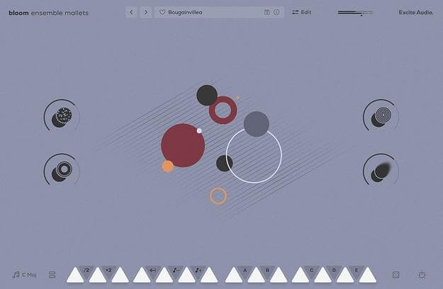 Bloom-Ensemble-Mallets Bloom Ensemble Mallets plugin interface by Excite Audio