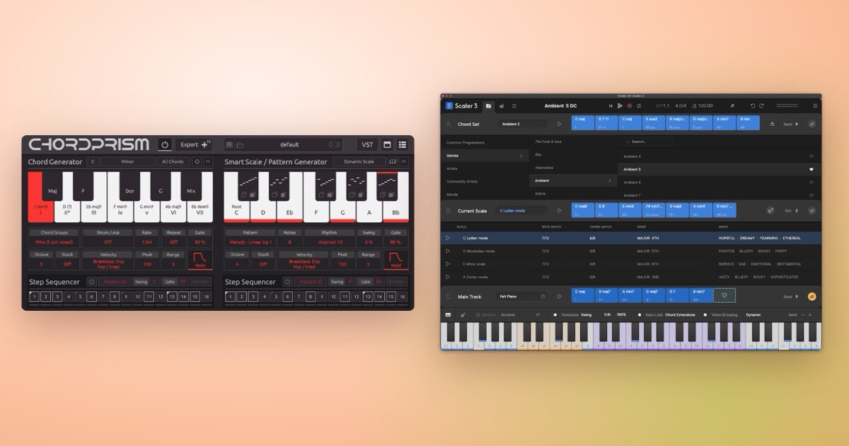 Chord Prism 2 and Scaler 3 side by side